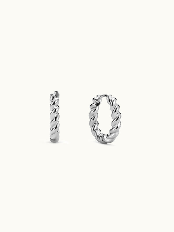Twisted Cable Endless Hoop Earrings