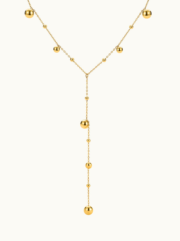 Tassel Bead Y Shape Chain Necklace