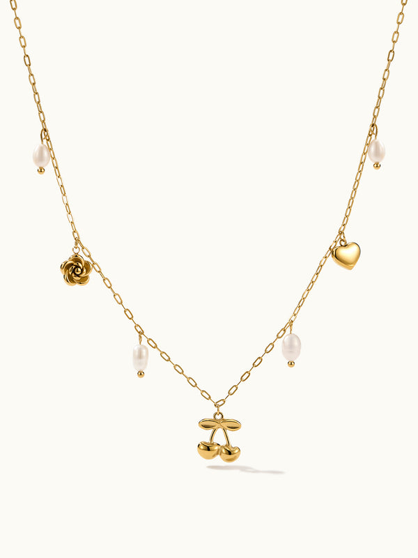 Cherry Charm Pearl Kette