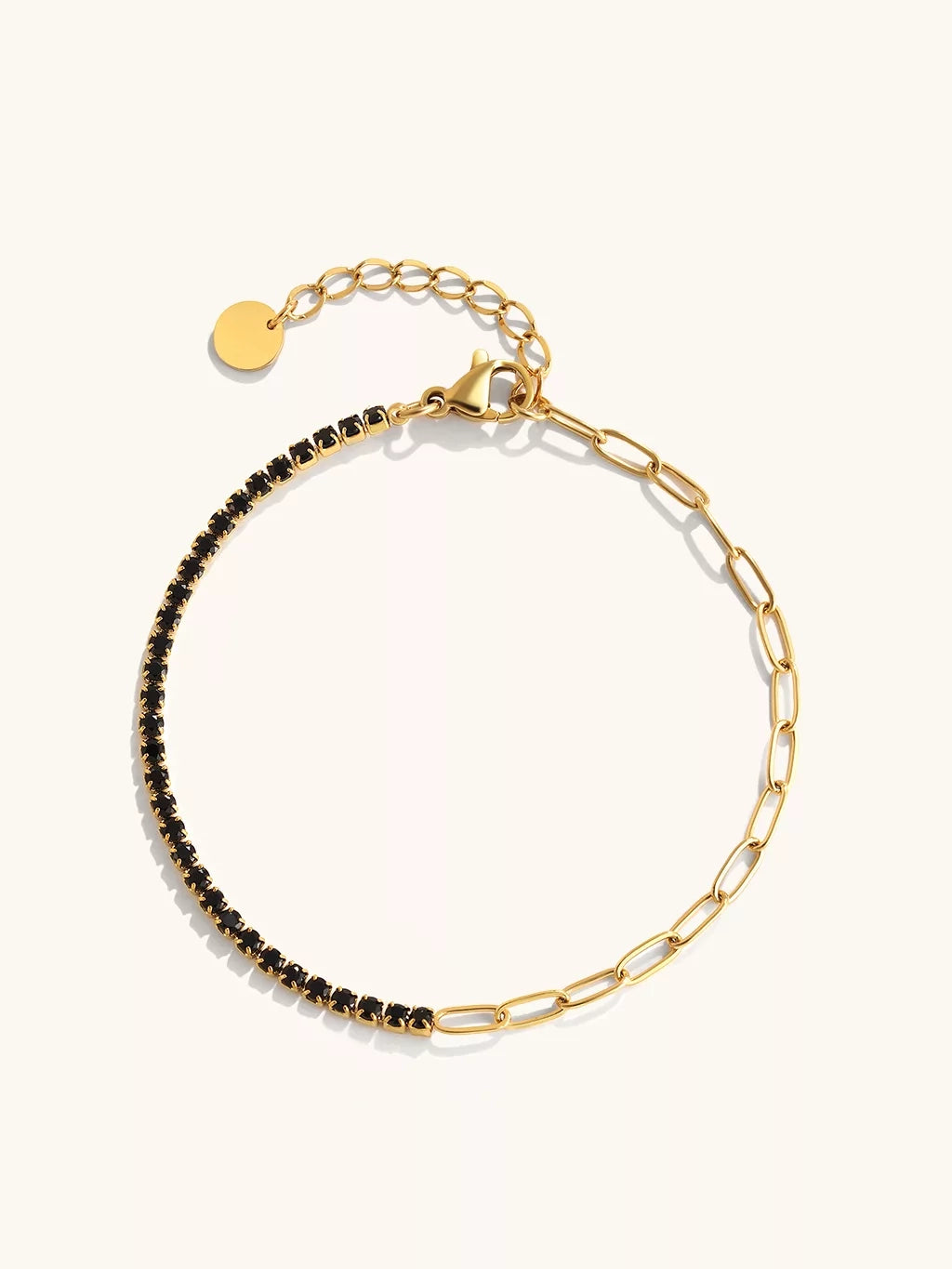 Half Tennis And Chain Bracelet