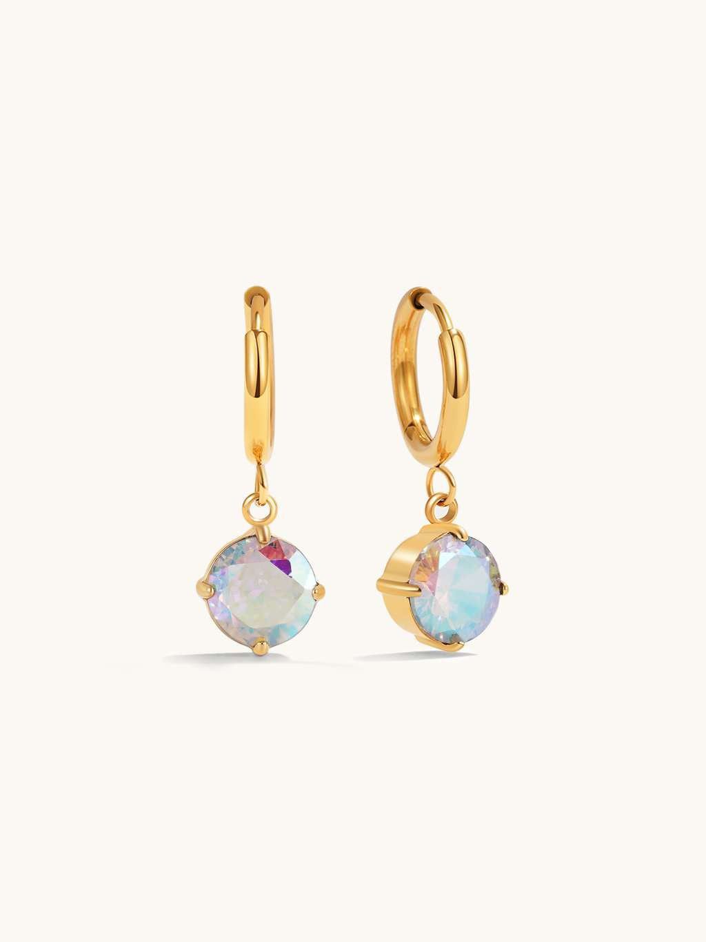 Colorful Gentle Shine Earrings Gold 11mm