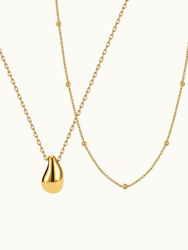 Teardrop Kette und Ball Kette Set