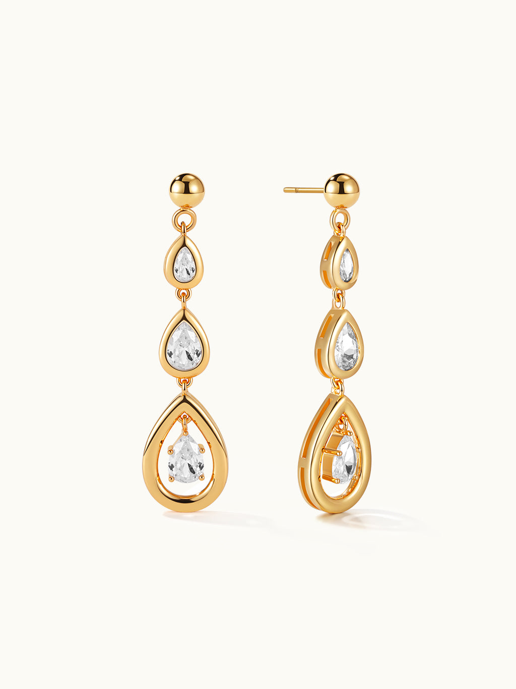 Fancy Triple Teardrop Earrings