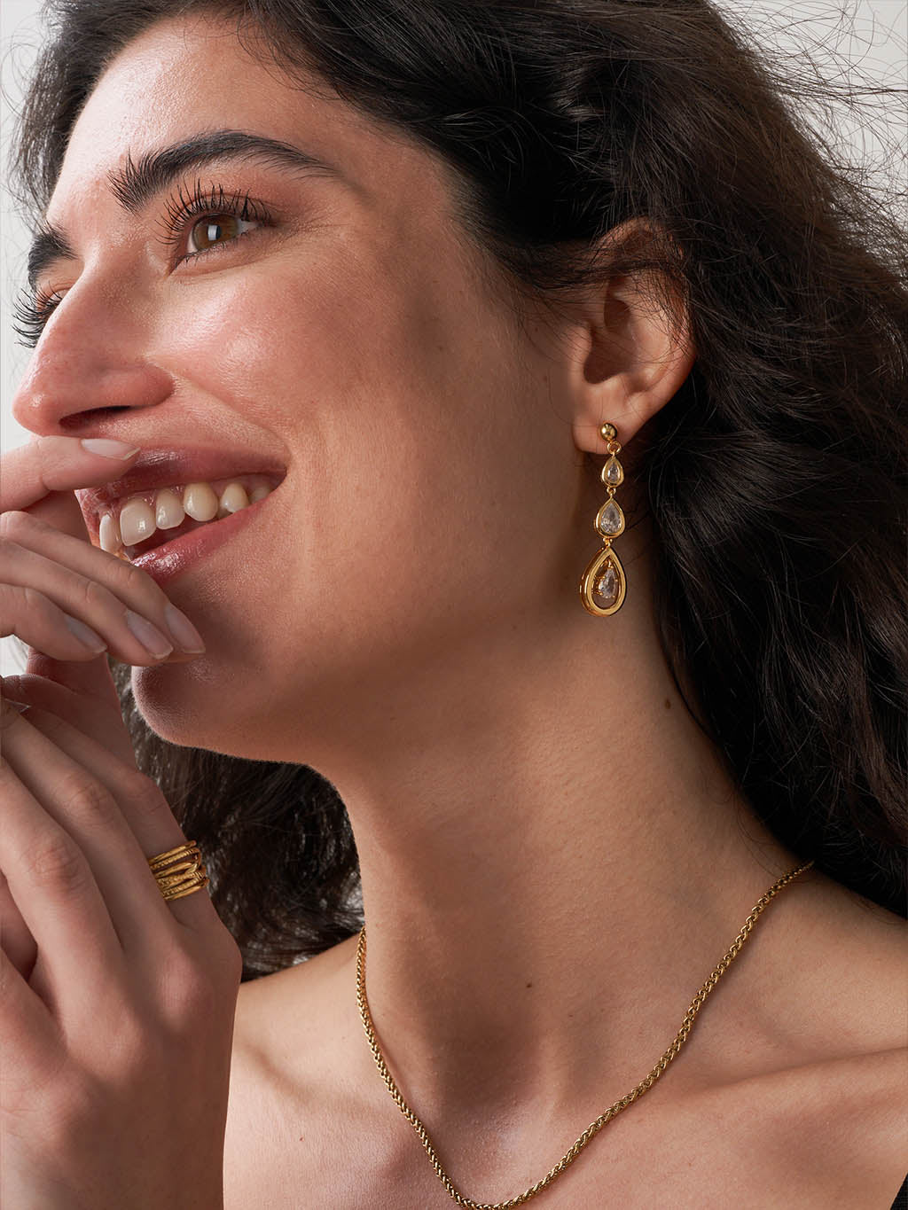 Fancy Triple Teardrop Earrings