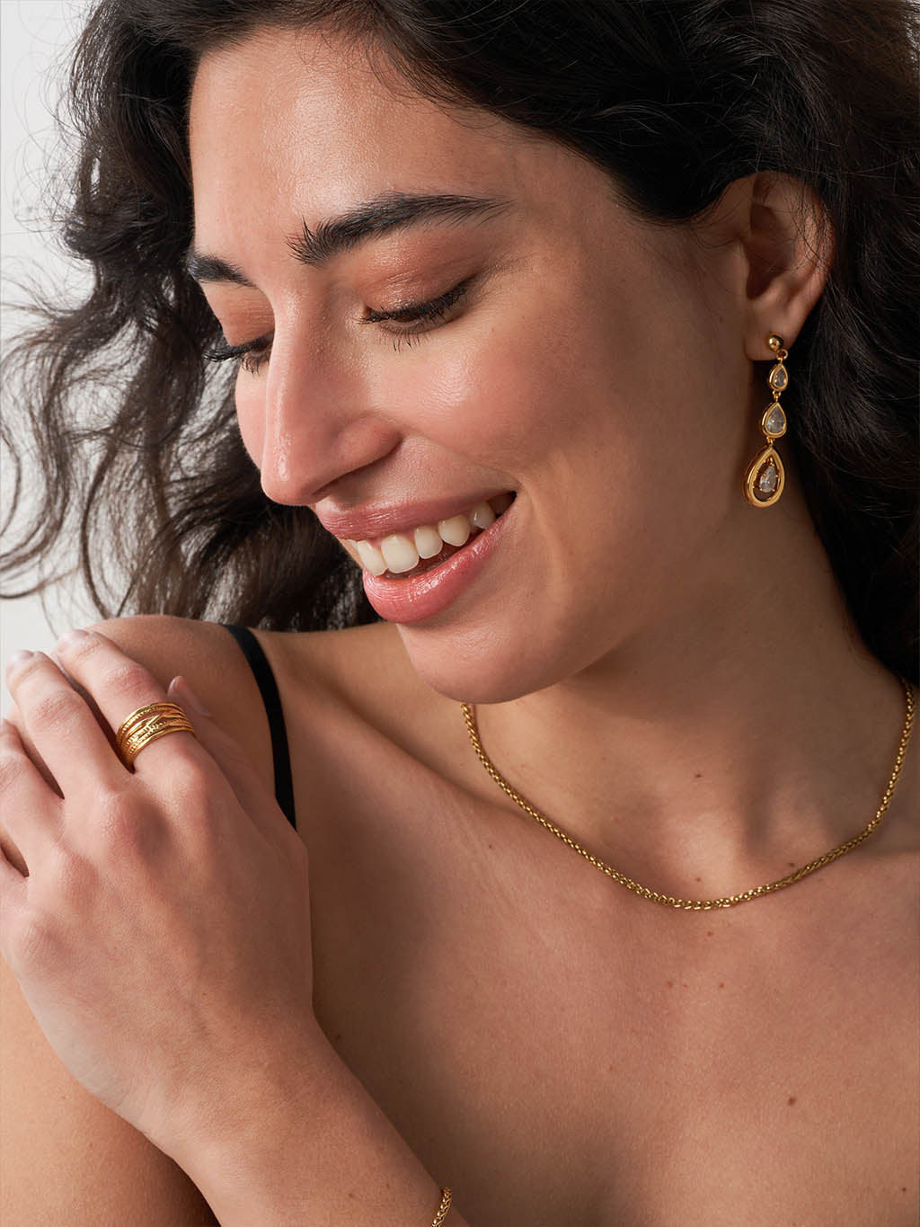 Fancy Triple Teardrop Earrings