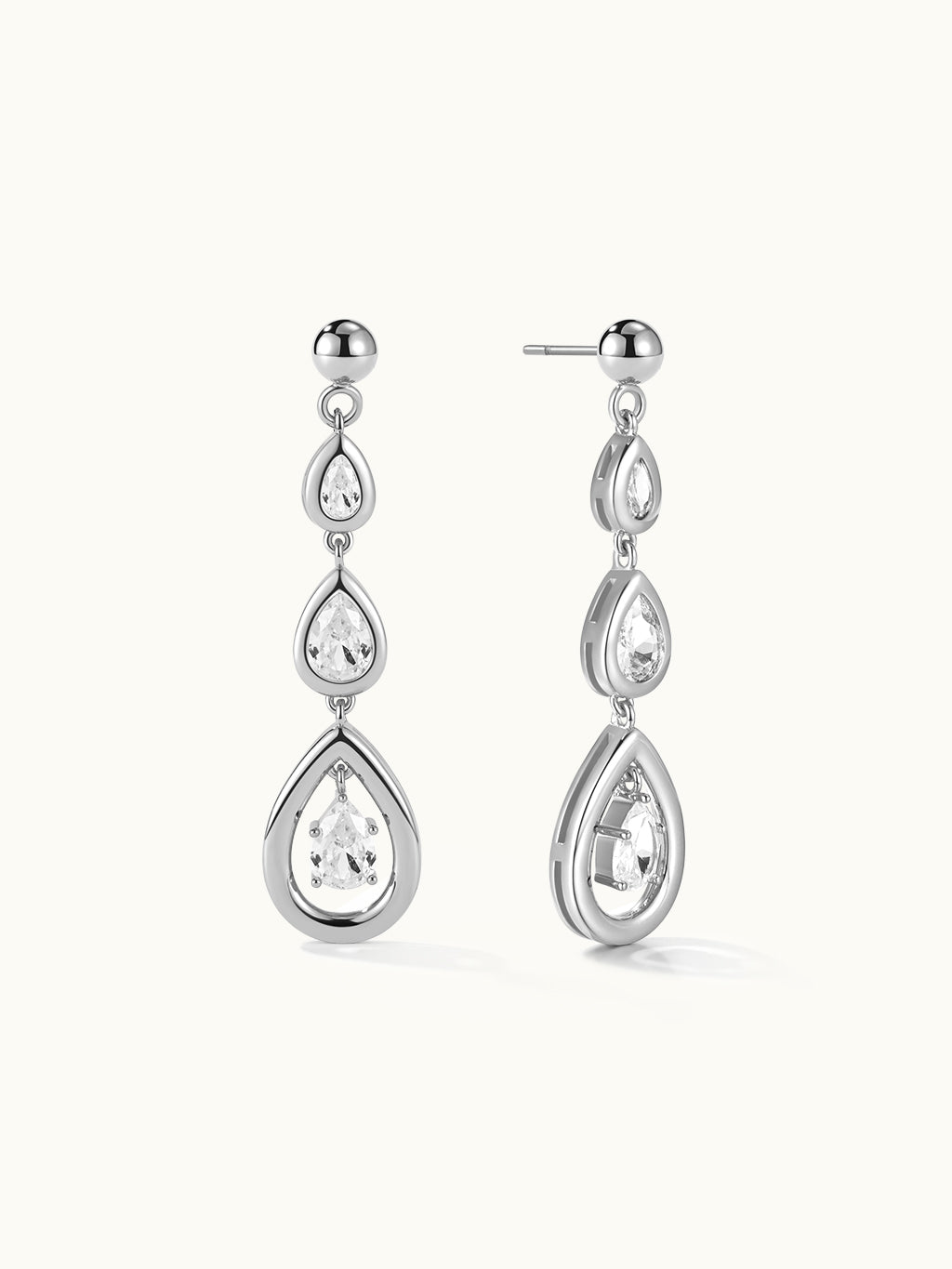 Fancy Triple Teardrop Earrings