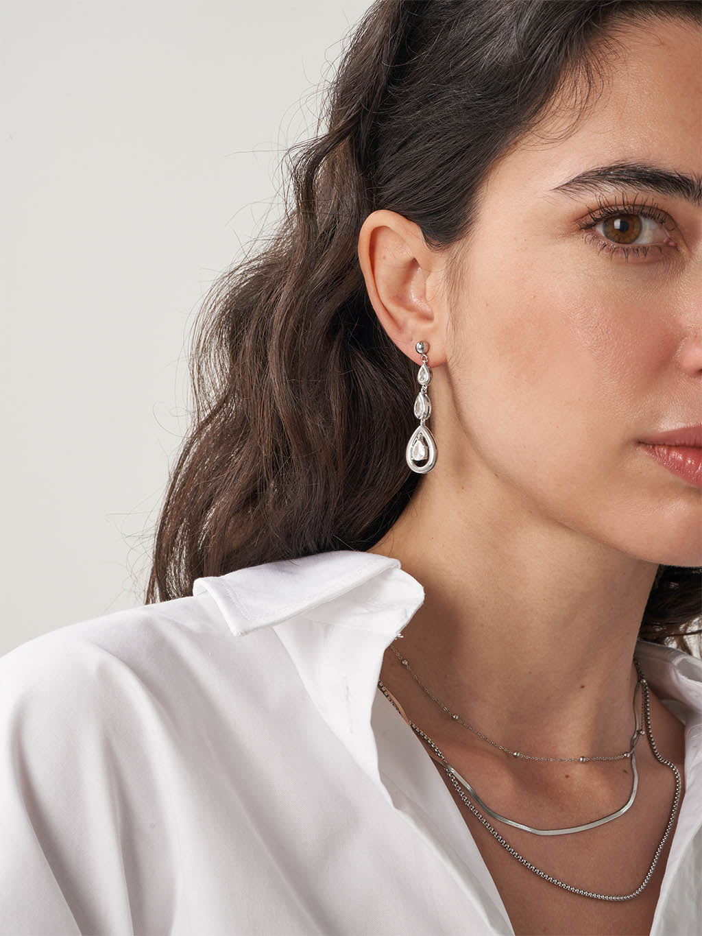 Fancy Triple Teardrop Earrings