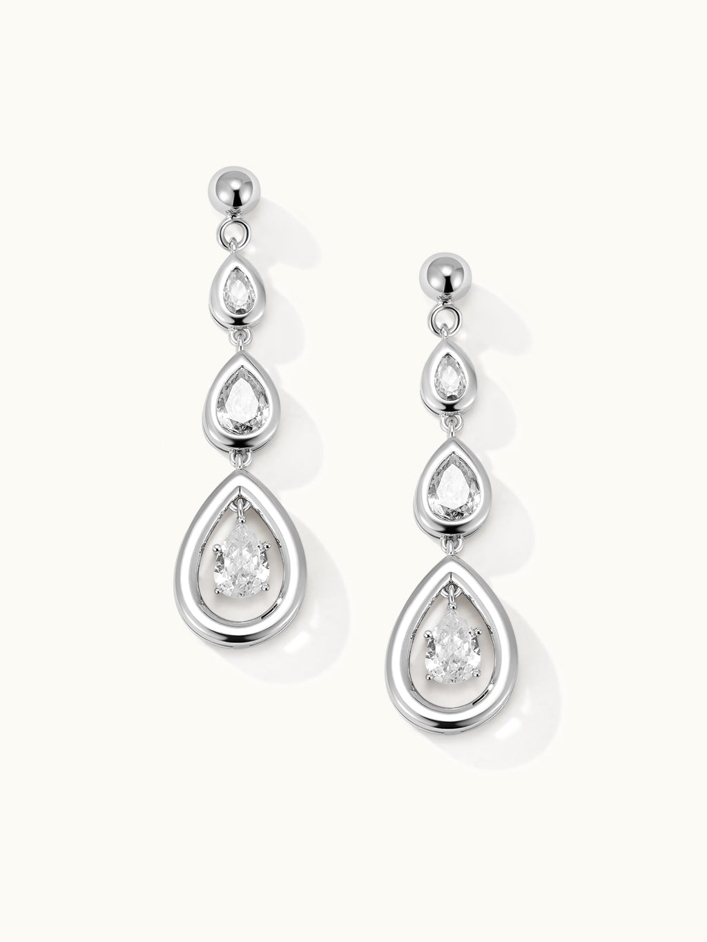 Fancy Triple Teardrop Earrings