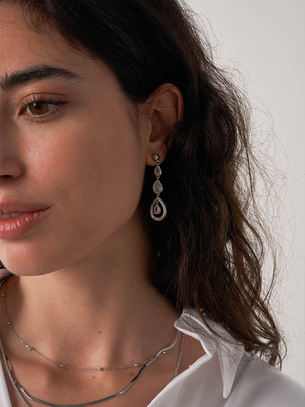 Fancy Triple Teardrop Earrings