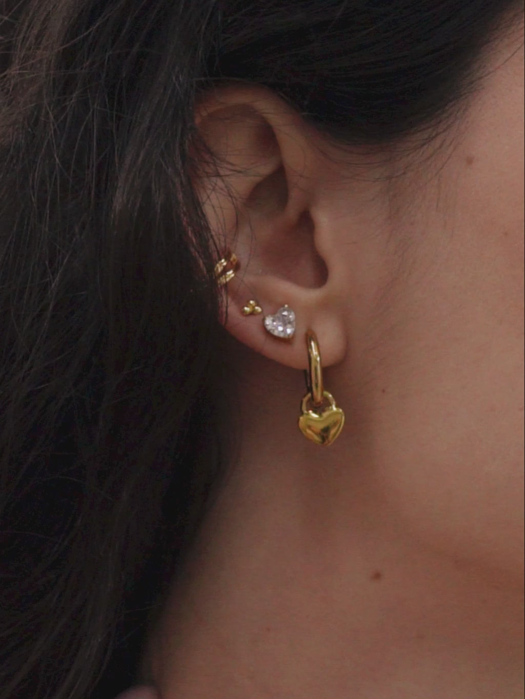 Little Heart Stud Ohrringe Gold